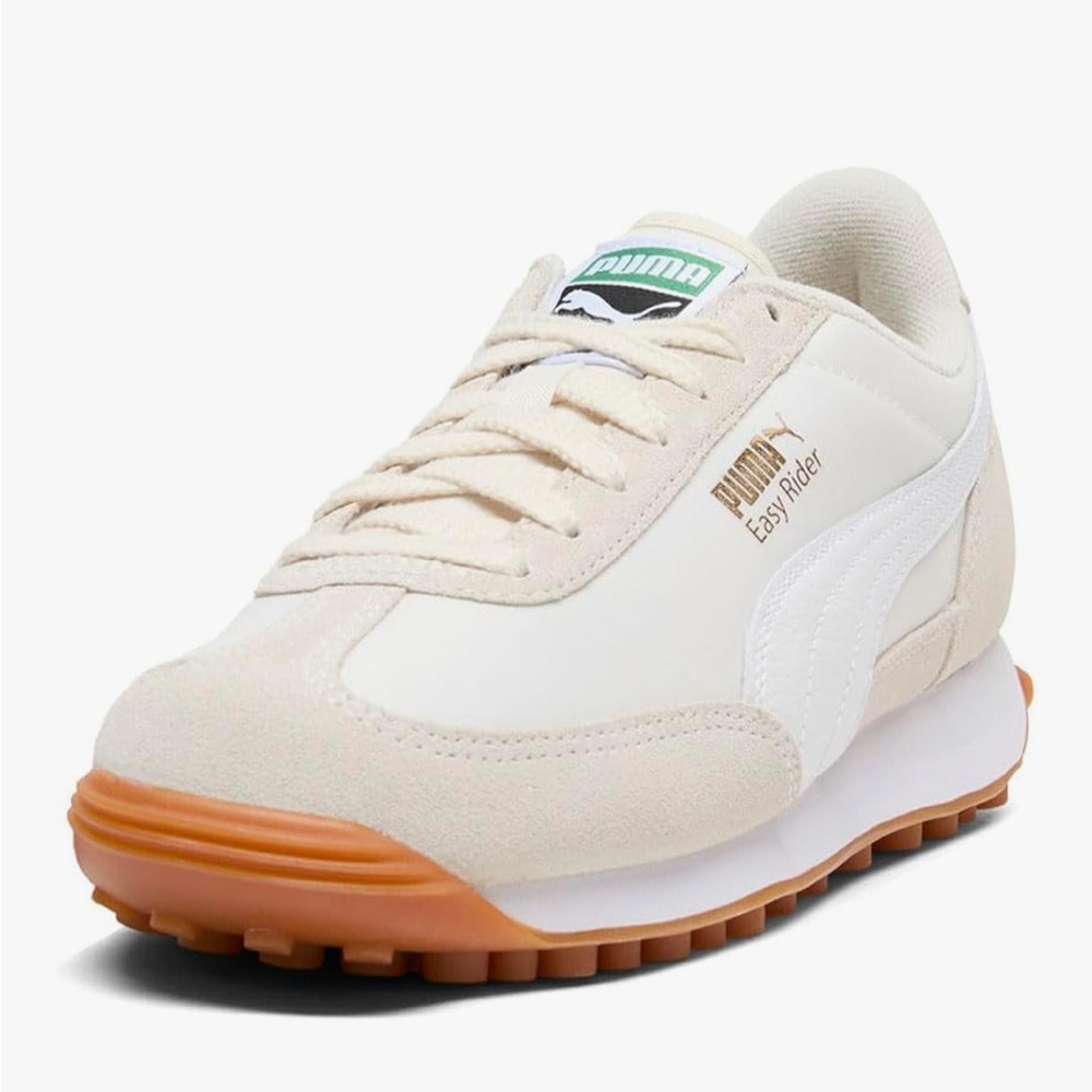 Puma Easy Rider White and Tan Sneakers
